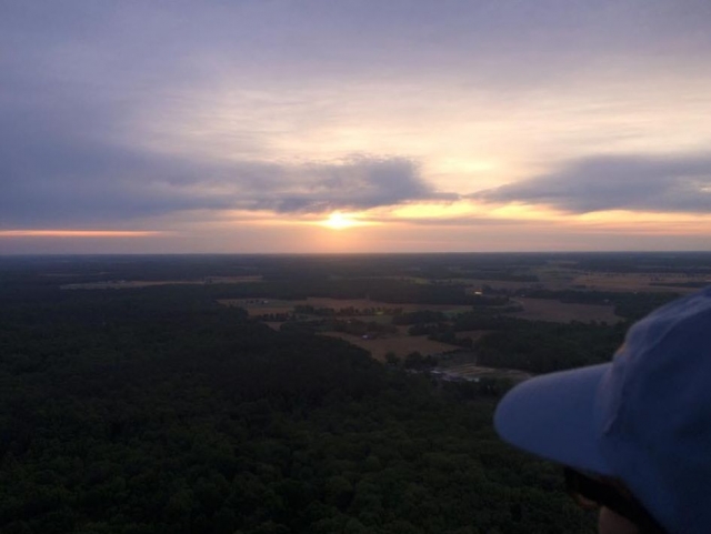 Puesta de sol desde globo